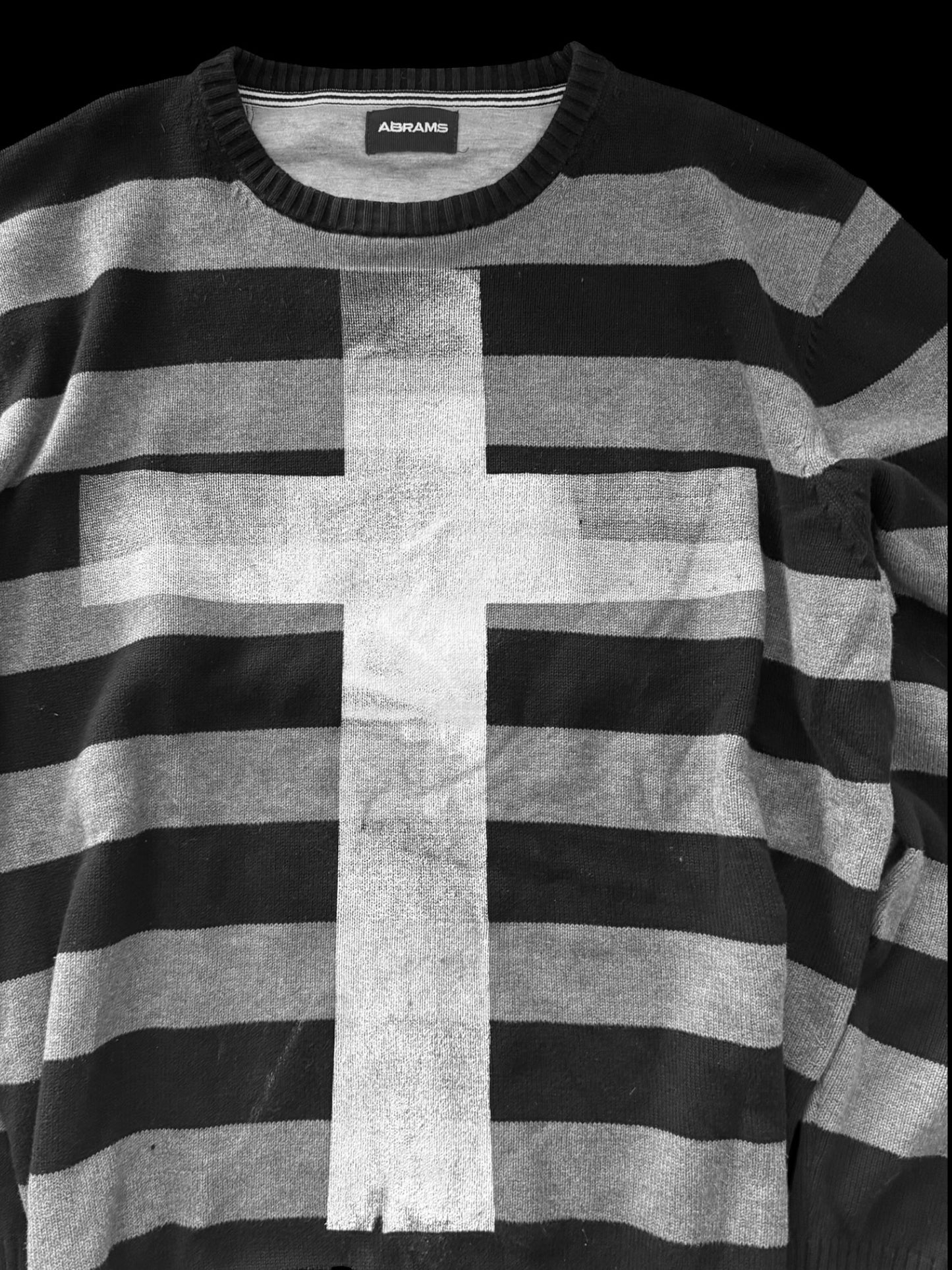 Cropped Stripe Sweater "Сross"
