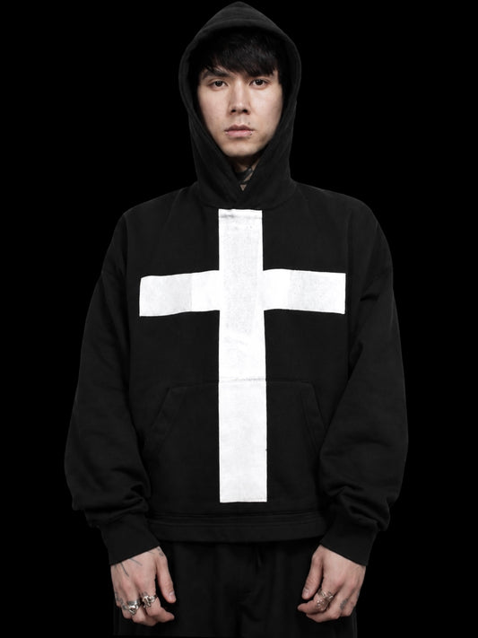 "Cross" Cropped Hoodie