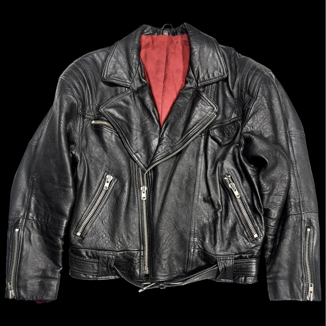 Vintage biker leather jacket M-L