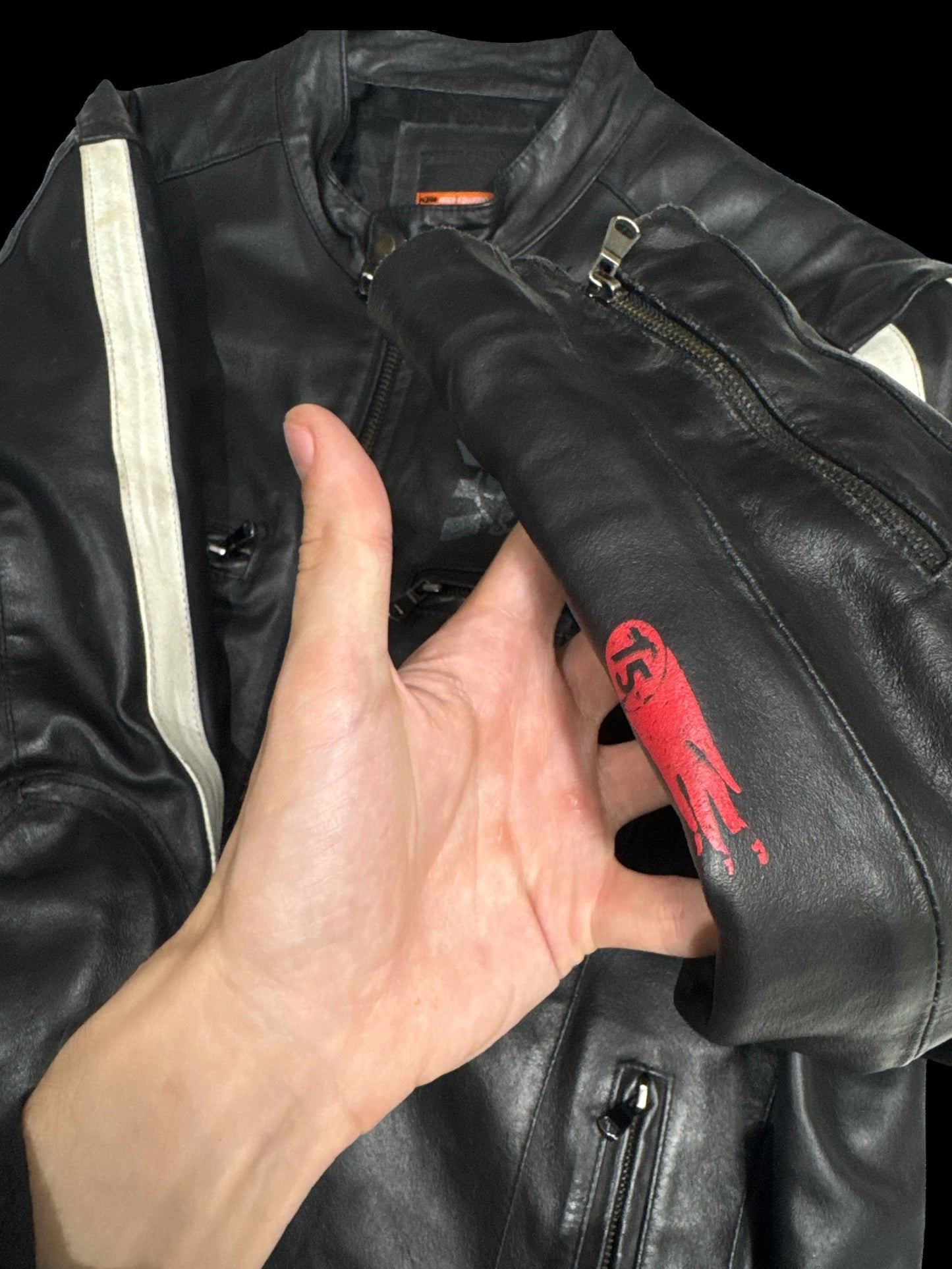 Vintage biker leather jacket XL